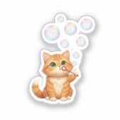 Sticker Cat Blowing Shiny Bubbles New Year 2026 (Recto)