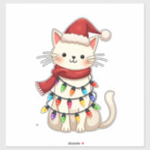 Sticker Cat Christmas Tree Christmas (3) (Feuille)