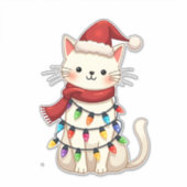 Sticker Cat Christmas Tree Christmas (3) (Devant)