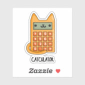 Sticker Cat-culator Funny Calculator Pun (Feuille)