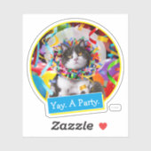 Sticker Cat dans le cône de partie (Feuille)