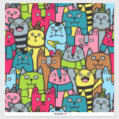 Sticker Cat et kitten (Feuille)