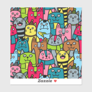Sticker Cat et kitten