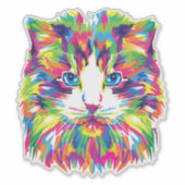 Sticker Cat Face géométrique Prismatic Design-32453 (Devant)