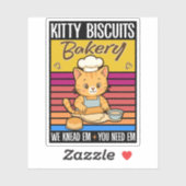 Sticker Cat Kneading Baker Kitty Biscuits On Knead Em You (Feuille)