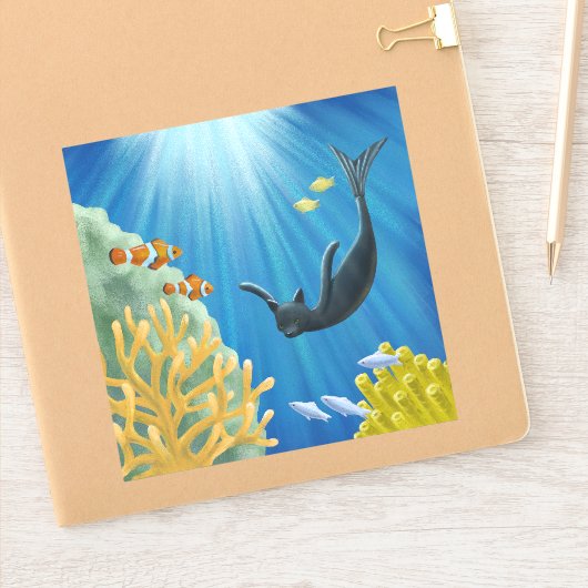 Sticker Cat Mermaid (Carnet)