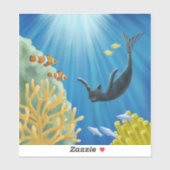 Sticker Cat Mermaid (Feuille)