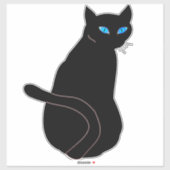 Sticker Cat noir bleu ocre (Feuille)