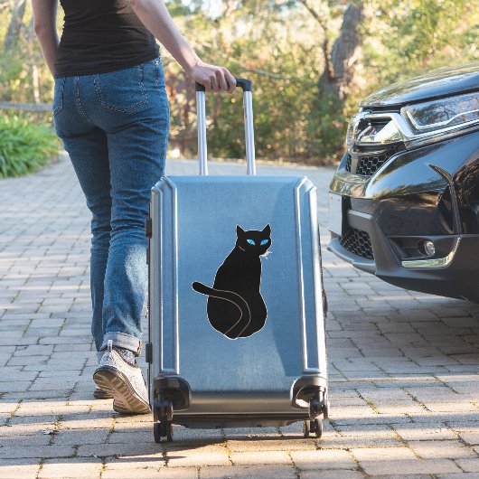 Sticker Cat noir bleu ocre (Valise Insitu)