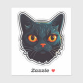 Sticker Cat noir Catitude conception graphique (Feuille)