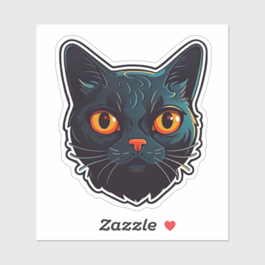Sticker Cat noir Catitude conception graphique (Feuille)