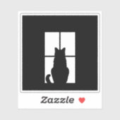 Sticker Cat noir Cliquez pour Customiser la fenêtre de cou (Feuille)
