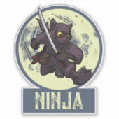 Sticker Cat noir cool Ninja Cartoon Flying Kick Arwork (Devant)