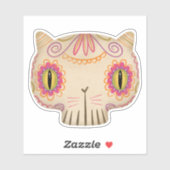Sticker Cat Sugar Skull Catrina - Jour des morts (Feuille)