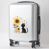 Sticker Cat Sunflower Christmas Tree Sun Flower Cat Lover (Sur valise)