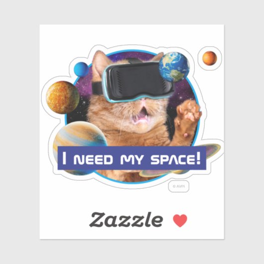 Sticker Cat VR dans l'espace (Feuille)