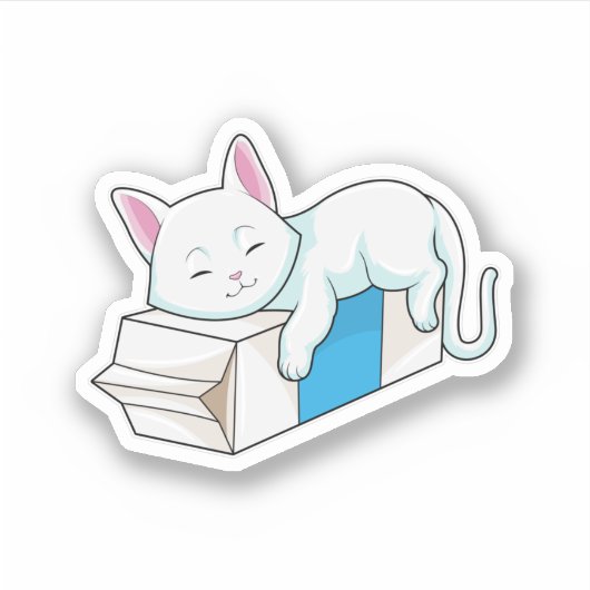 Sticker Cat with Milk (Devant)