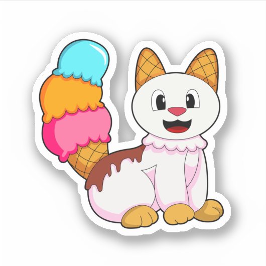 Sticker Cat with popsicle (Devant)