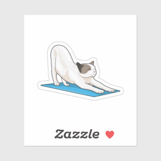 Sticker Cat Yoga Méditation Fitness (Feuille)