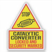 Sticker catalytic converter locked and security marked (Devant)