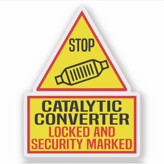 Sticker catalytic converter locked and security marked (Devant)