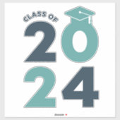 Sticker Catégorie de 2024 Conception de la graduation (Feuille)