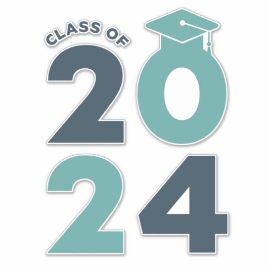 Sticker Catégorie de 2024 Conception de la graduation (Devant)