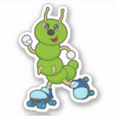 Sticker Caterpillar à Patinage en ligne avec patins à roul (Devant)