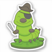 Sticker Caterpillar as Pirate (Devant)