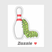 Sticker caterpillar at bowling with bowling pin (Feuille)