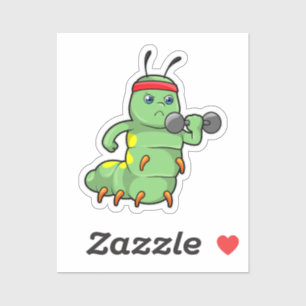 Sticker Caterpillar at Strength entraînement avec Dumbbell