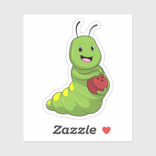Sticker Caterpillar au Bowling avec Bowling ball (Feuille)