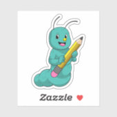 Sticker Caterpillar avec crayon (Feuille)