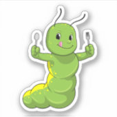 Sticker Caterpillar avec cuillère et fourche (Devant)