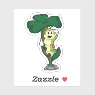 Sticker Caterpillar avec feuille