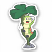 Sticker Caterpillar avec feuille (Devant)