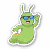 Sticker Caterpillar avec lunettes de soleil (Devant)