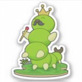 Sticker Caterpillar en roi avec Couronne (Devant)