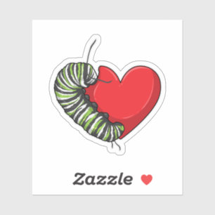 Sticker Caterpillar love heart