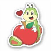 Sticker Caterpillar with Apple (Devant)