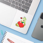 Sticker Caterpillar with Apple (Ordinateur portable avec iPhone)