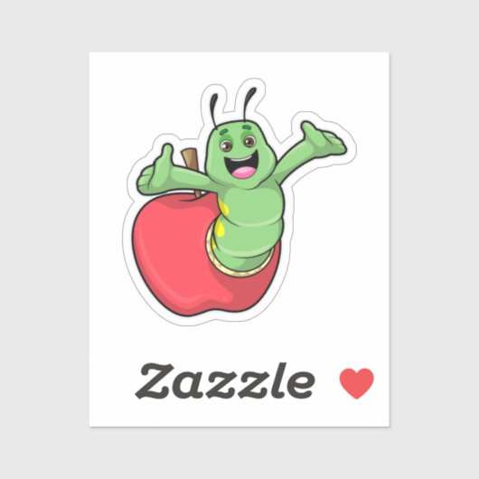 Sticker Caterpillar with Apple (Feuille)