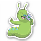 Sticker Caterpillar with Flower (Devant)