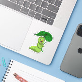 Sticker Caterpillar with Leaf as Parasol (Ordinateur portable avec iPhone)
