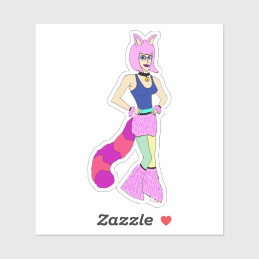 Sticker catgirl (Feuille)