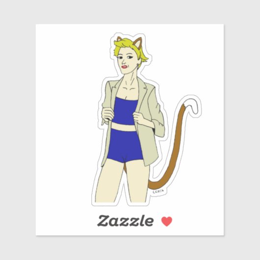 Sticker catgirl (Feuille)