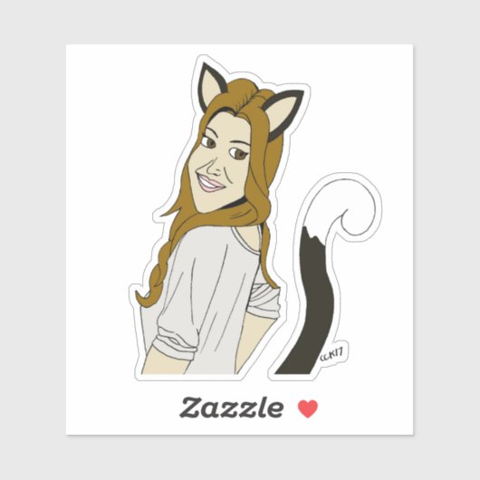 Sticker catgirl (Feuille)