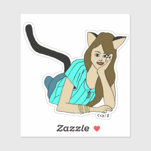 Sticker catgirl (Feuille)