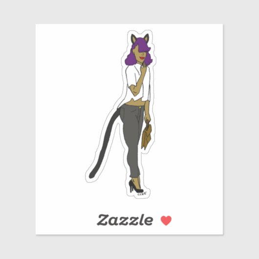 Sticker catgirl (Feuille)