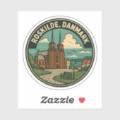 Sticker Cathédrale de Roskilde Danemark (Feuille)